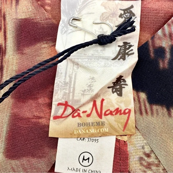 NWT Da-Nang Silk Abstract Print Button Up Blouse, M - Picture 12 of 15